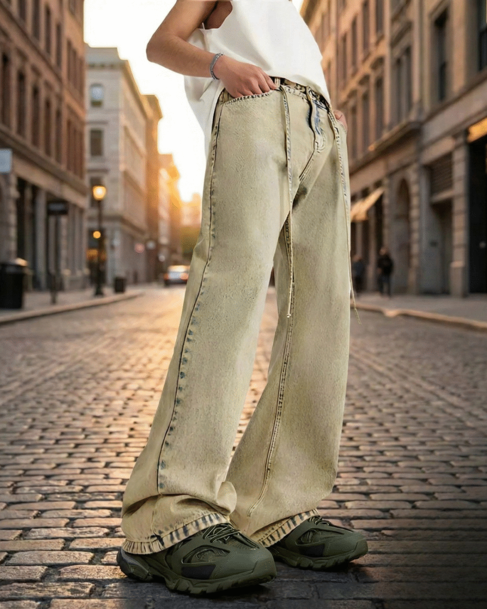 Baggy Fit Faded Jeans